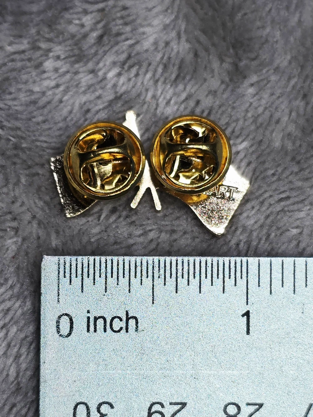 Coming Soon PinMart USA & Texas Crossed Flags Lapel Pin Gold Tone